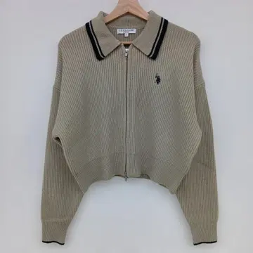 U.S. POLO ASSN. 새상품급 베이지 리브 니트 F 사이즈