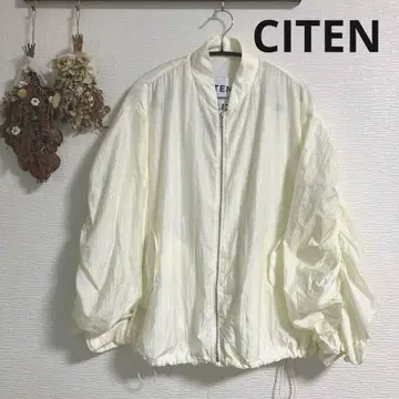 CITEN 나일론 자켓 소매 프릴 화이트