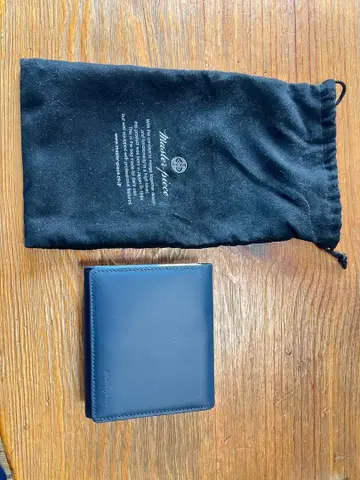 가죽 네이비 접이식 지갑