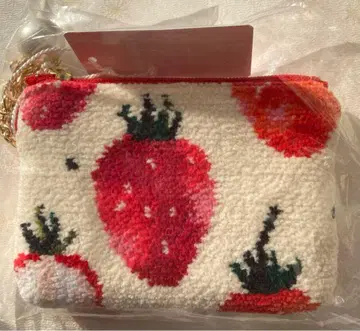 스트로베리 도트 키&카드 파우치