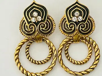 빈티지 골드 트윈 후프 귀찌 코스튬 주얼리