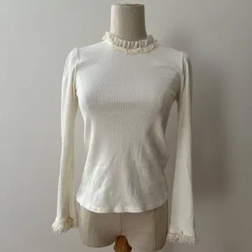 yukiemon 긴팔 리브 니트 레이스 M 모리걸