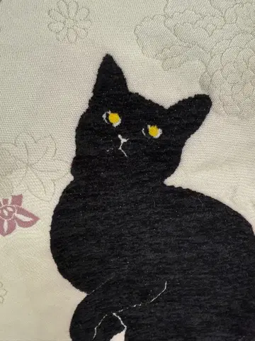검은 고양이 자수 후쿠로 오비