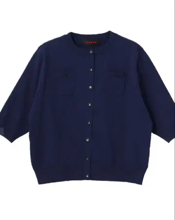 [ CABaN ] 파인 폴리에스테르 하프 슬리브 포켓 가디건