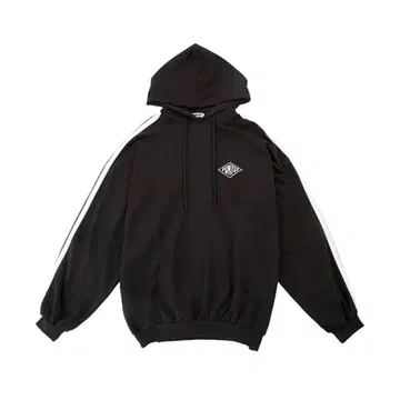 PUNYUS 2라인 블랙 후드티