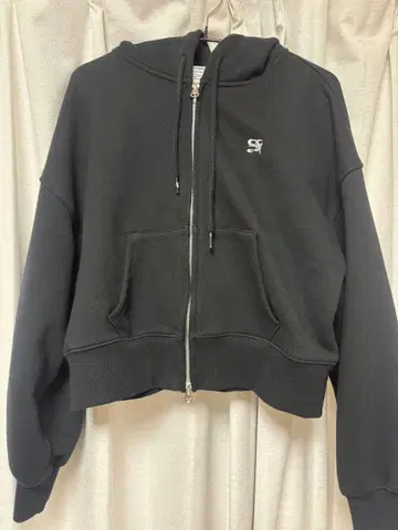 Codegraphy 블랙 크롭 후드티 M 사이즈