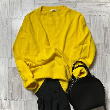 MACPHEE 맥피 세미 와스 보트넥 풀오버 옐로우 컬러