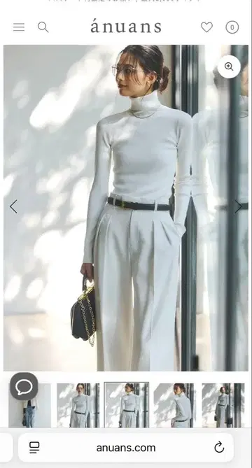 anuans 화이트 터틀넥 스웨터 F 사이즈