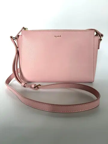 [ 새상품급 ] agnes b. 에네스베 가죽 숄더백 로고