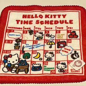 헬로키티 타월 손수건 미사용 복각