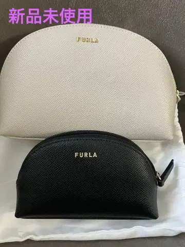 미사용 새상품 FURLA 파우치 세트 그레이지 블랙