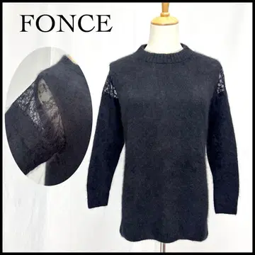 [ 새상품급 ] 폰세 긴팔 레이스 니트 스웨터 상의 울 블랙