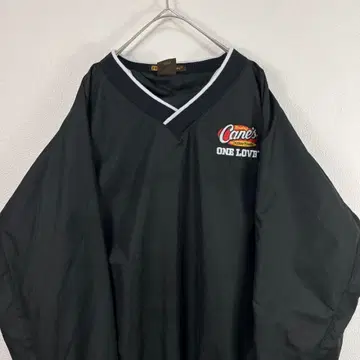 USA 구제 의류 치킨집 나일론 풀오버 자수 블랙 기업계