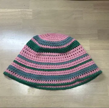 스트라이프 버킷 햇 크로셰 뜨개질