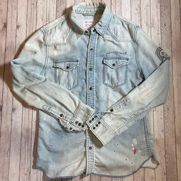 페인트 [새상품급] 가공 JIMMY TAVERNITI 데님 셔츠 M