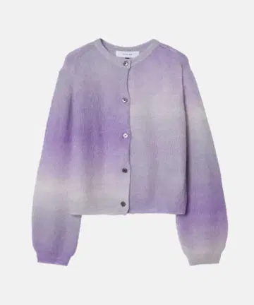 르쉘블루 미사용 새상품 그라데이션 퍼플 니트 가디건