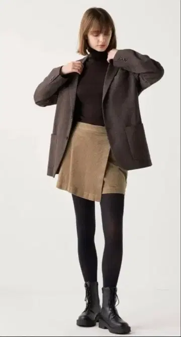 UNIQLO / 컴포트 2B 자켓 치도리 S 다크 브라운