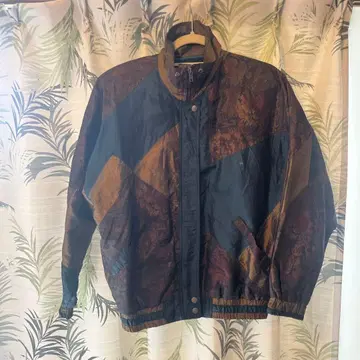 나일론 자켓 브라운 네이비