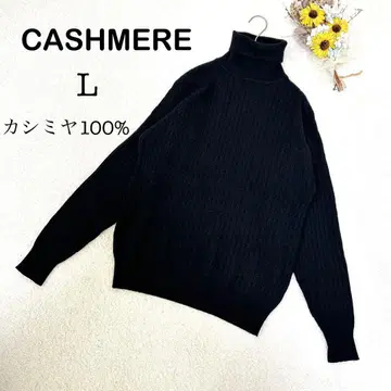 캐시미어 100% [ CASHMERE ] 터틀넥 긴팔 니트 스웨터 블랙