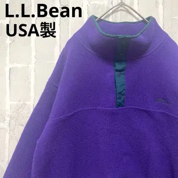 L.L.Bean 스냅T 플리스 자켓 필기체 로고 80s USA제