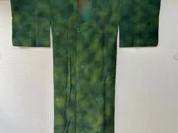 미사용품 컷 벨벳 롱 코트 꽃무늬 161