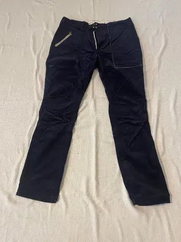 02DERIV 네이비 슬림핏 워크 팬츠