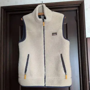 LLBean 플리스 베스트 크림색