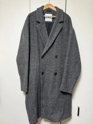 ZARA 그레이 더블 브레스트 롱 코트