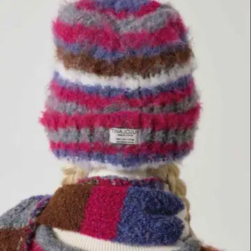 TINAJOJUN tinajojun 비니 퍼플 모자 니트 모자