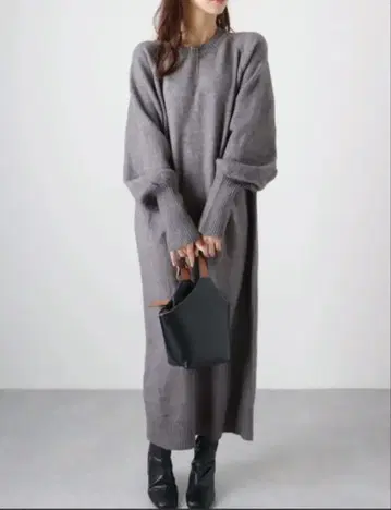 LACE LADIES 그레이 긴팔 니트 원피스 택 포함 새상품