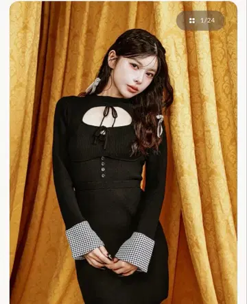 Darich 프론트 오픈 니트 원피스