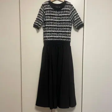 23AW 바니스뉴욕 트위드 도킹 원피스 플리츠 새상품급