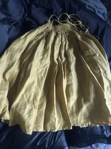 린넨 베이지 플레어 스커트