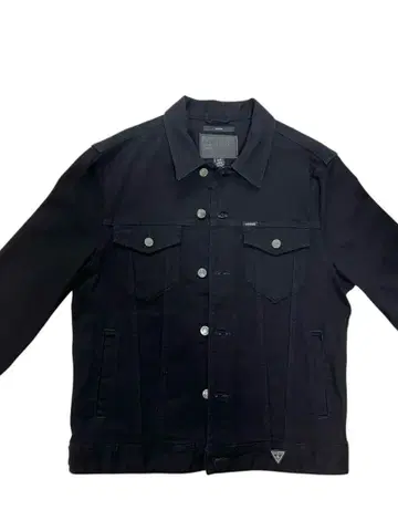 GUESS 남성용 블랙 데님 자켓 아우터