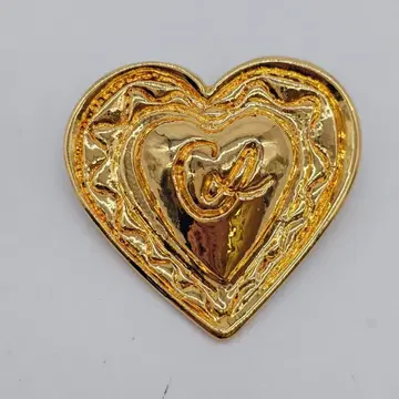 초레어 크리스찬 라크로와 CL 로고 하트 브로치 프랑스제