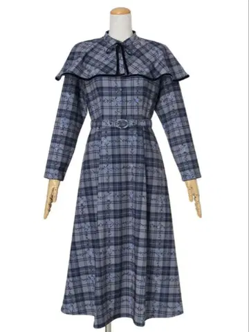 F i.n.t 체크 무늬 케이프 포함 원피스