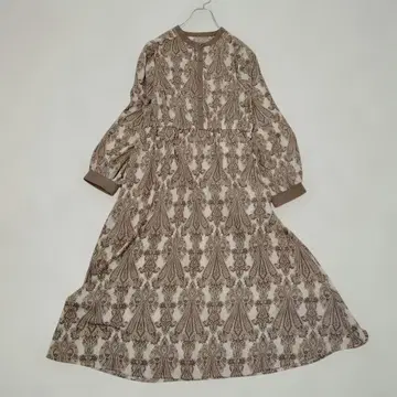 룰라라 롱 원피스 페이즐리 무늬 허리 밴딩 포켓 있음 멋짐 L