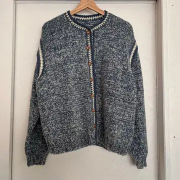 [ 구제 의류 ] mumokuteki 니트 가디건 블루