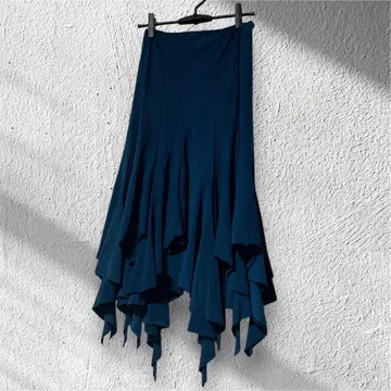 [ 비대칭 밑단 ] 롱 프릴 스커트 Y2K 개성파 플레어 미 실루엣