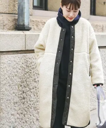 FORK&SPOON 리버서블 보아 롱 코트