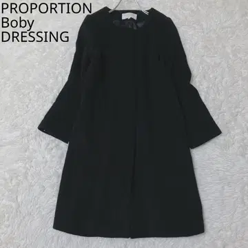 프로포션 바디 드레싱 롱 코트 노카라 블랙 S 출퇴근