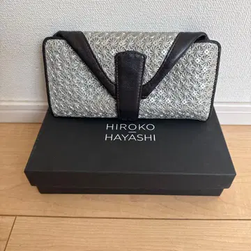 HIROKO HAYASHI 이단 접이식 지갑 미니 실버/브라운