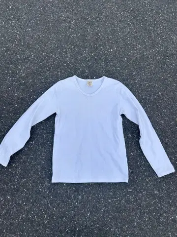 AVIREX U.S.A. 화이트 V넥 긴팔 T셔츠 L