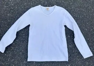 AVIREX U.S.A. 화이트 V넥 긴팔 T셔츠 L