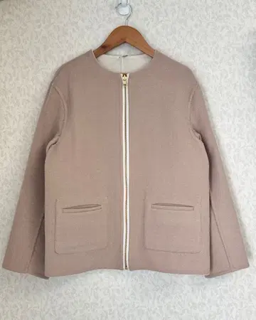 AnySiS 숏 리버서블 코트 화이트 베이지 숏코트