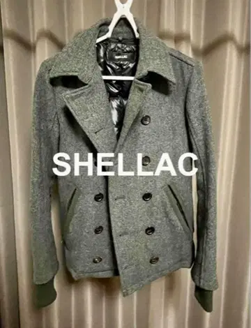 SHELLAC 그레이 더블 브레스트 피 코트