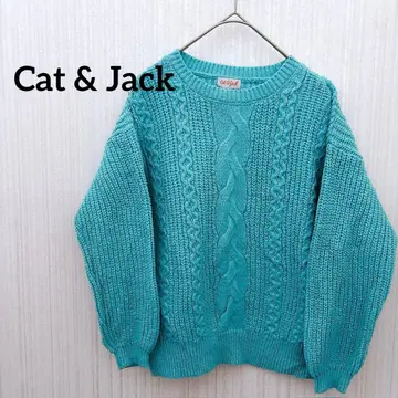 Cat & Jack 터콰이즈 블루 케이블 니트 스카이블루 스웨터