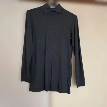 미즈이로 인드 셔츠 칼라 다크 그레이 풀오버