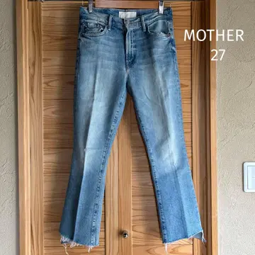 MOTHER 크롭 기장 부츠컷 데님 라이트 블루