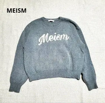 MEISM by Re:EDIT 펄 로고 니트탑 그레이